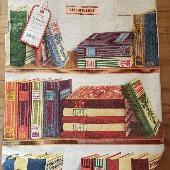 Tote Bag-Bibliotheque by Cavallini & Co. - Picture 2 of 6